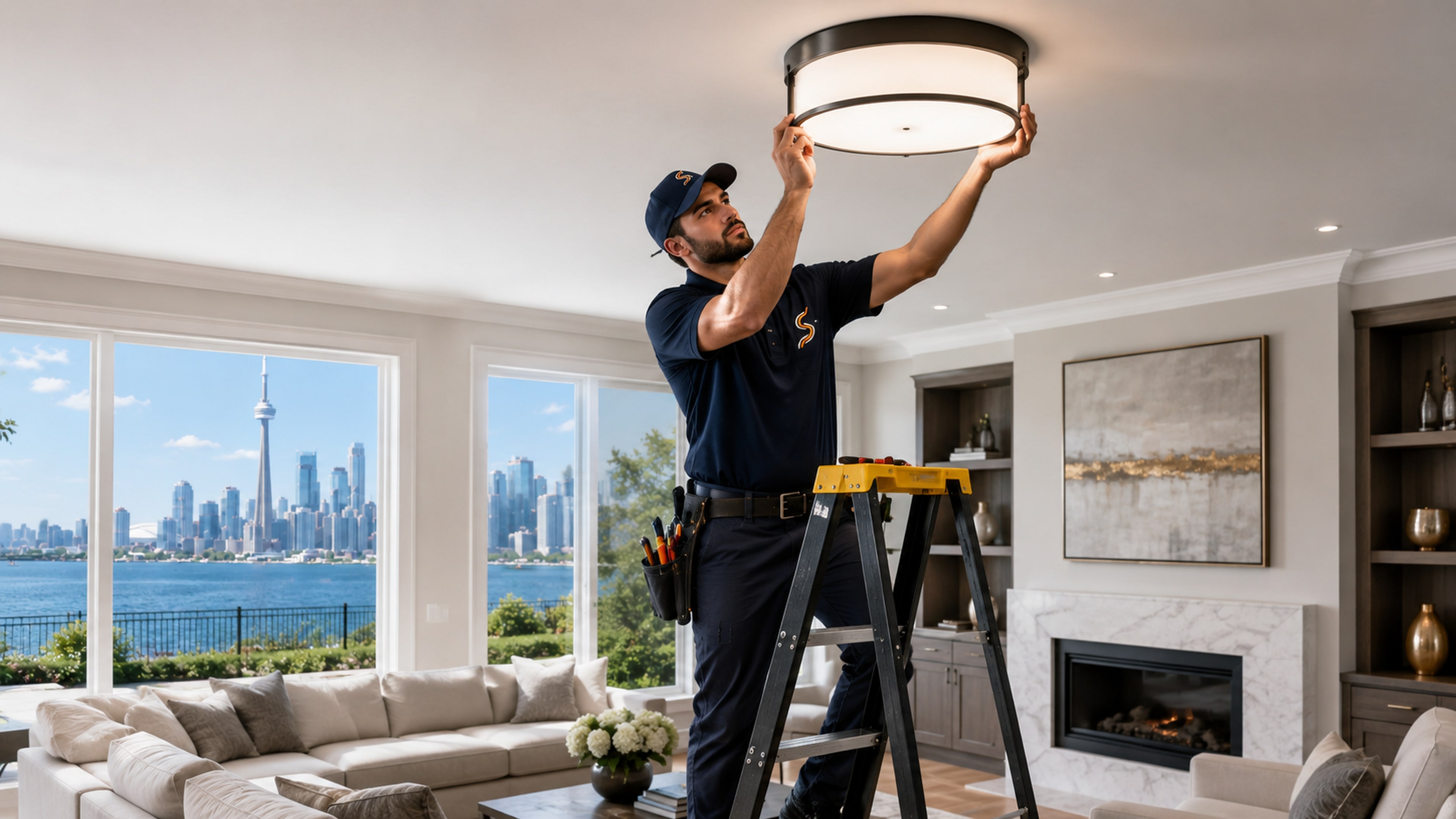 Ceiling light fixture installation