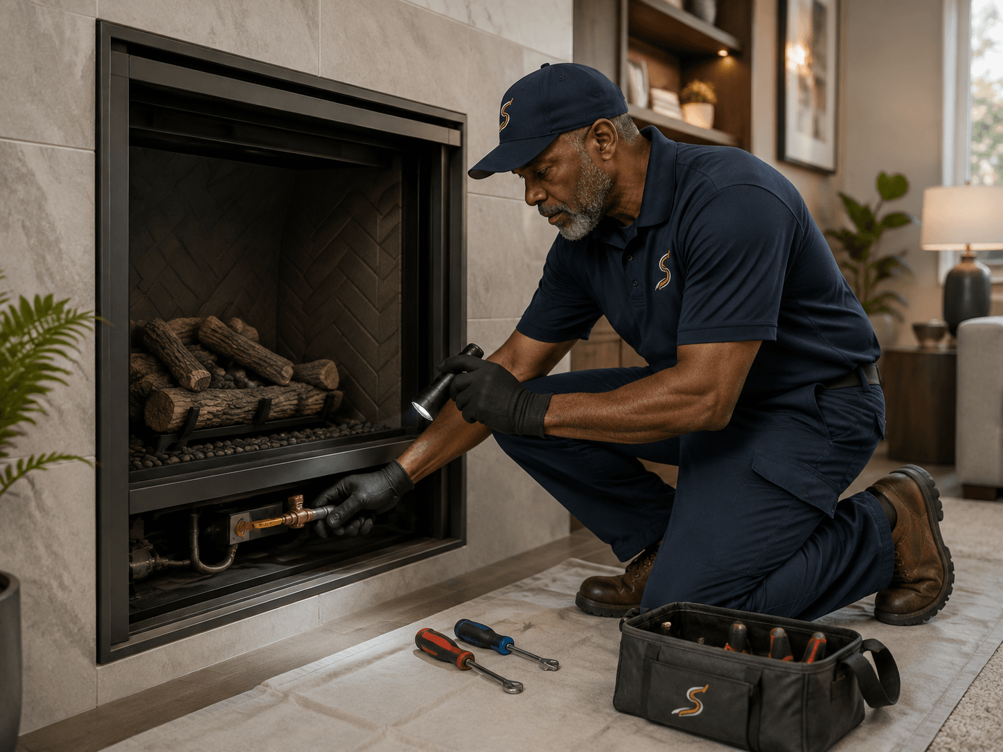 Fireplace inspection and maintenance service