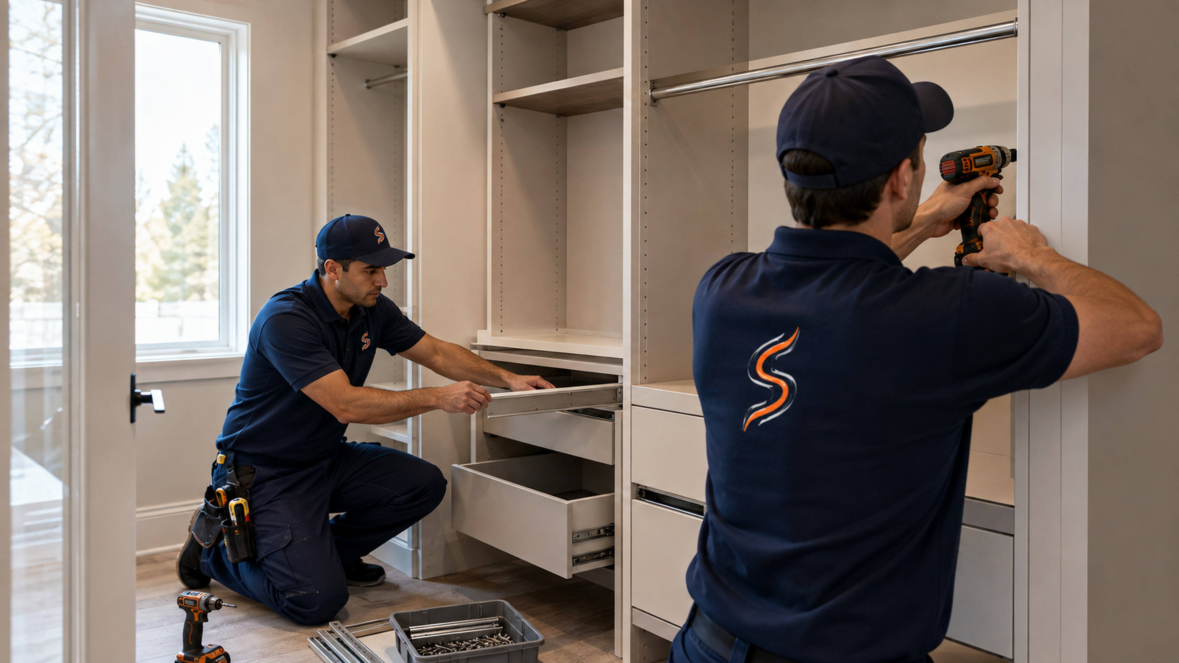Closet organizer installation